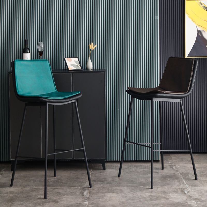 Industrial Leather Iron Counter Stools Low Back Bar Stools with Rectangle Seat Clearhalo 'Bar Furniture' 'Bar Stools' 'bar_stools' 'furn' 'furn_bar_stools' 'furniture_bar_stools' 'Kitchen & Dining Furniture' 'kitchen&dining_furn' 'kitchen' 'kitchen_furn' Furniture' 1200x1200_94ae2f88-255e-4b7d-bce8-be2614641d7a