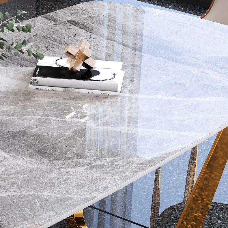 Glam Style Dining Sintered Stone Table Dining Rectangle Table for Kitchen Clearhalo 'Dining Tables & Seating' 'Dining Tables' 'dining_table' 'furn' 'furn_dining_table' 'Furniture' 'Kitchen & Dining Furniture' 1200x1200_94ae8627-d8b0-4393-9507-c1701030fad5