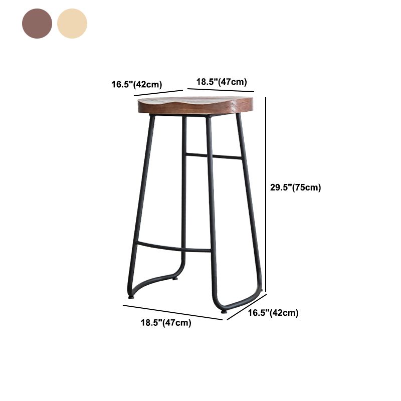 Modern Footrest Solid Wood Bar Stool Dessert Shop Backless Stool Clearhalo 'Bar Furniture' 'Bar Stools' 'bar_stools' 'furn' 'furn_bar_stools' 'Furniture' 'Kitchen & Dining Furniture' 1200x1200_94af10ea-29bd-4f17-9396-d34583a4cc05