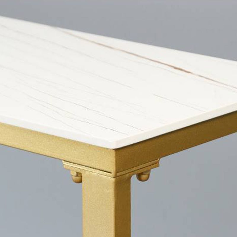 Noordse balktafel Rechthoek Stone Top Bistro Table met pedaal