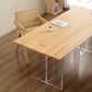 Mesa de comedor rectangular con pedestal doble, mesa de madera moderna para cocina