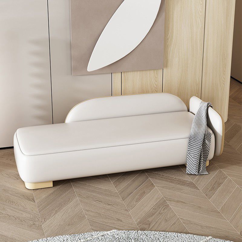 Modern Style Chaise Solid Color Lounge Chair with Genuine Leather