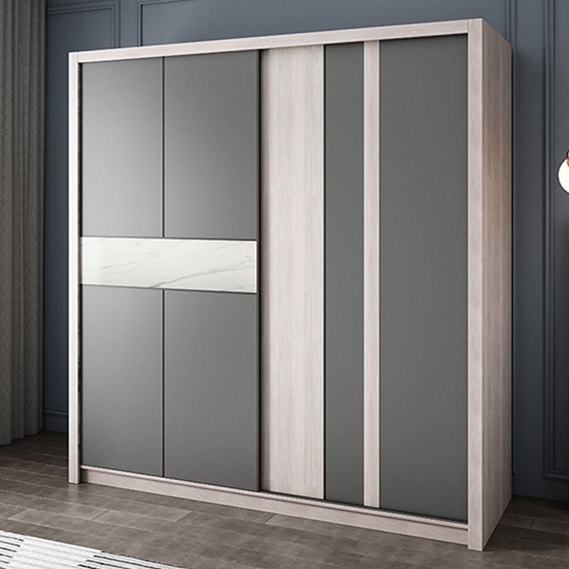 Sliding Wardrobe Closet with Shelves Modern Wardrobe Armoire Clearhalo 'Armoires & Wardrobes' 'armoires_wardrobes' 'Bedroom Furniture' 'furn' 'furn_armoires_wardrobes' 'Furniture' 1200x1200_94b33a4b-5ae1-46e1-9347-6dbfa72a5c28