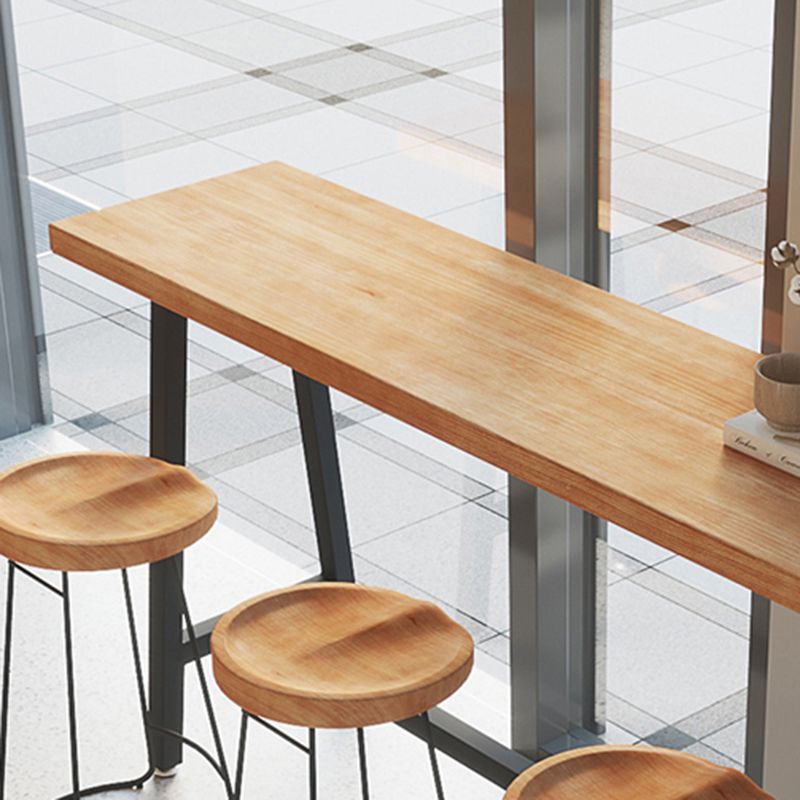 Table de bar rectangulaire à hauteur de bar, base en métal noir, table de bistro pour salon