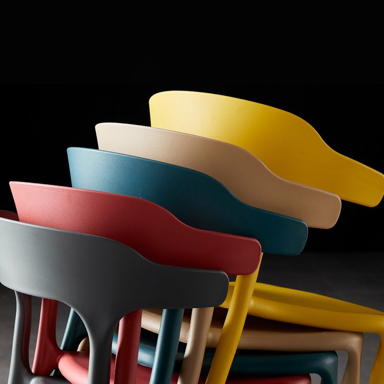 Contemporary Side Chair Stacking Dining Colorful Plastic Armless Chairs for Dining Room Clearhalo ' kitchen&dining_furn' 'Dining Chairs' 'Dining Tables & Seating' 'dining_chair' 'furn' 'furn_dining_chair' 'Furniture' 'furniture_dining_chair' 'Kitchen & Dining Furniture' 'kitchen' 1200x1200_94b4a11b-ffbc-49e9-acfd-bcca1f32e8c8