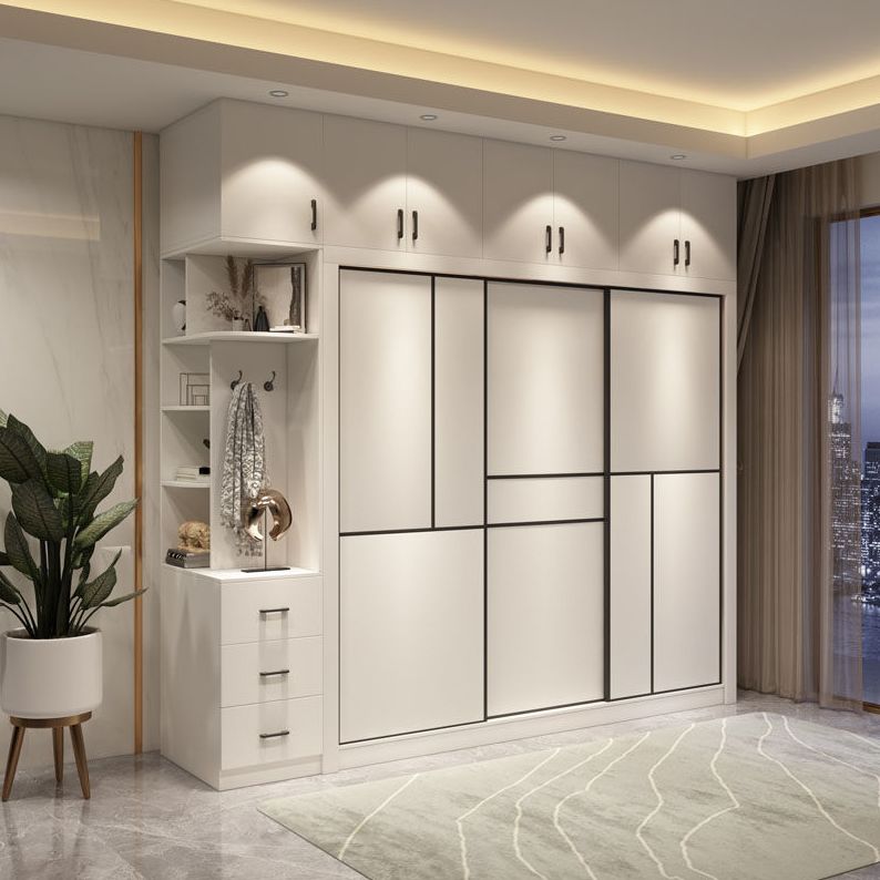 Glijdende witte garderobe armoire gemanipuleerde houten garderobe kast