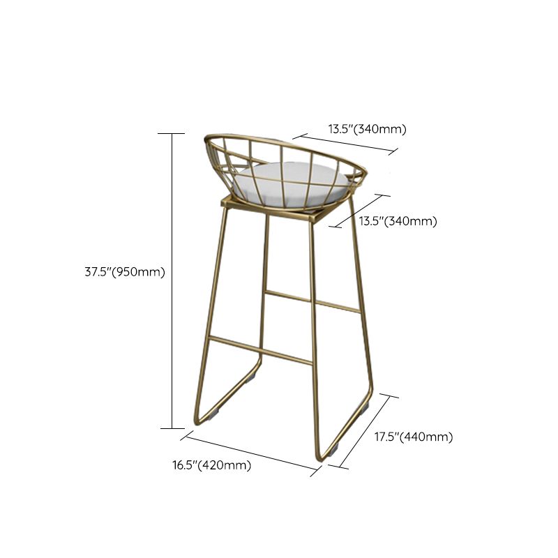 Armless Dining Stools Glam Upholstered Bar Stools with Metal Base Clearhalo 'Bar Furniture' 'Bar Stools' 'bar_stools' 'furn' 'furn_bar_stools' 'Furniture' 'Kitchen & Dining Furniture' 1200x1200_94b64655-49e8-4573-b641-1916e9c79ba8