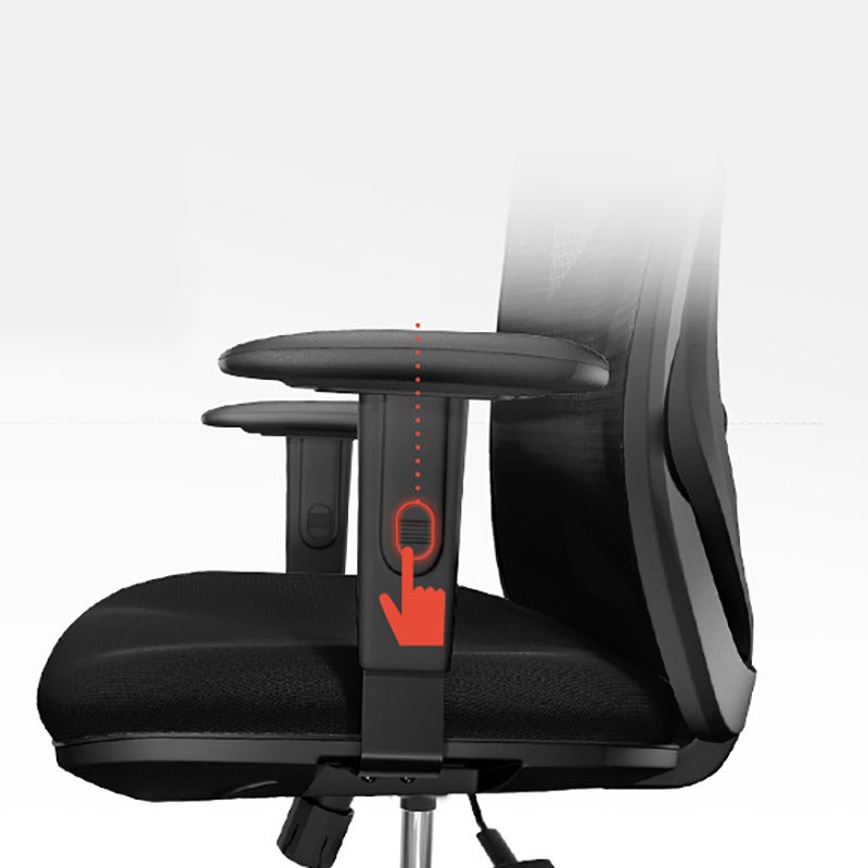 Chaise de bureau moderne Hauteur de siège réglable chaise de bureau noire avec roues