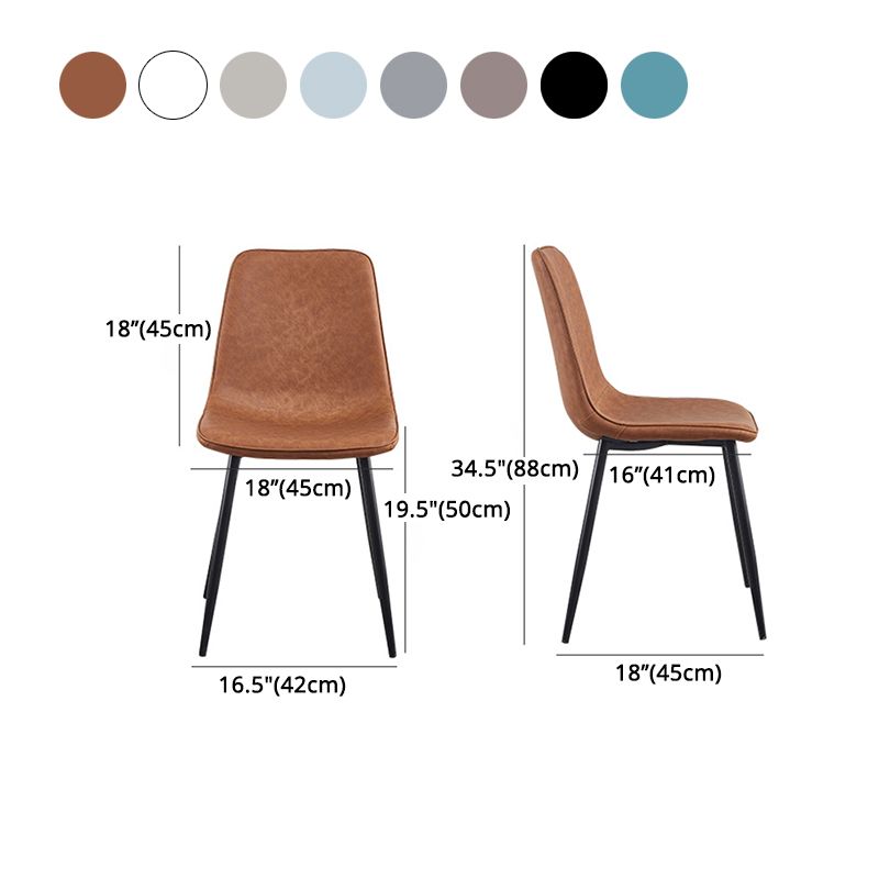 Modern Style Kitchen Chairs Dining Armless Chair with Metal Legs Clearhalo ' kitchen&dining_furn' 'Dining Chairs' 'Dining Tables & Seating' 'dining_chair' 'Furniture' 'furniture_dining_chair' 'Kitchen & Dining Furniture' 'kitchen' 1200x1200_94b8fcc8-a4f2-49fa-a17c-710e68806b87