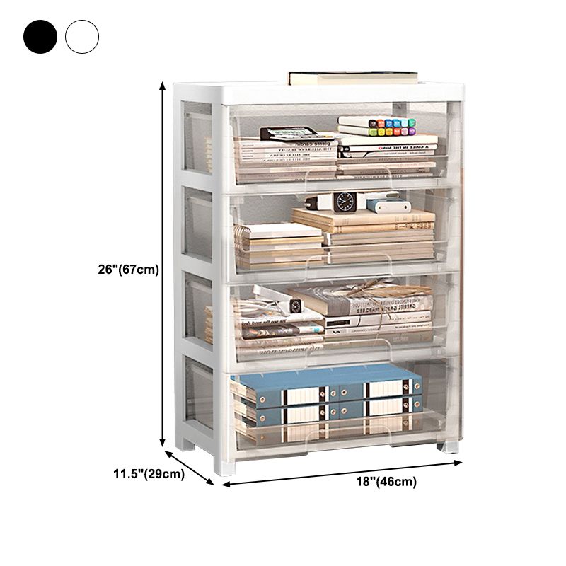 Moderne Style -Bücherregal in weißer und schwarzer Farbe Plastikbuch für Büro