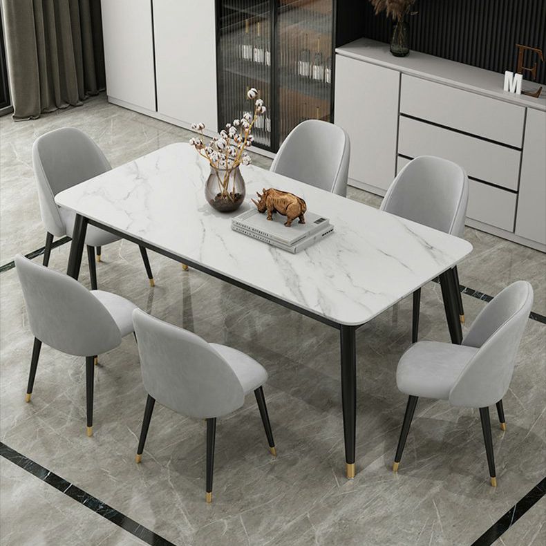 Modern Stone Rectangular Dining Table for Restaurant and Bar Clearhalo 'Dining Tables & Seating' 'Dining Tables' 'dining_table' 'furn' 'furn_dining_table' 'Furniture' 'Kitchen & Dining Furniture' 1200x1200_94ba8575-62b6-4013-9ca0-977232506447