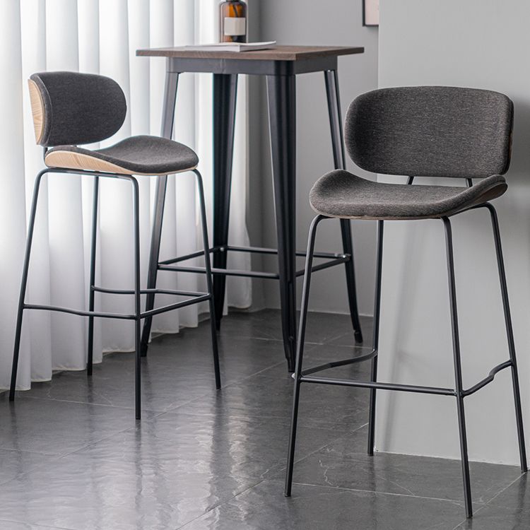 Industrial Style Armless Bar Stool Low Back Counter Bar Stool for Home