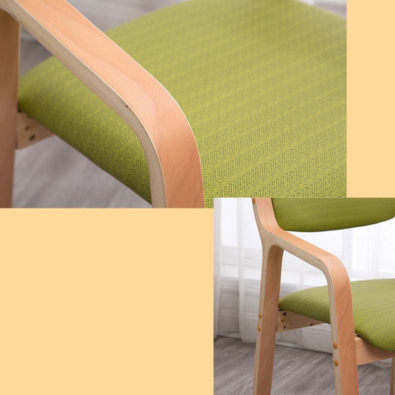 Scandinavian Home Arm Chair Wood Open Back Upholstered Dining Room Chair Clearhalo ' kitchen&dining_furn' 'Dining Chairs' 'Dining Tables & Seating' 'dining_chair' 'furn' 'furn_dining_chair' 'Furniture' 'furniture_dining_chair' 'Kitchen & Dining Furniture' 'kitchen' 1200x1200_94bd3f12-3186-41de-aca2-508c50d8284f