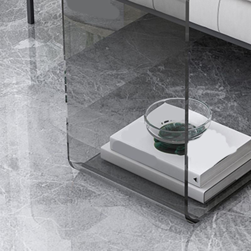 Acrylic Sofa Side Accent Table C-Shape Contemporary Corner Table for Living Room