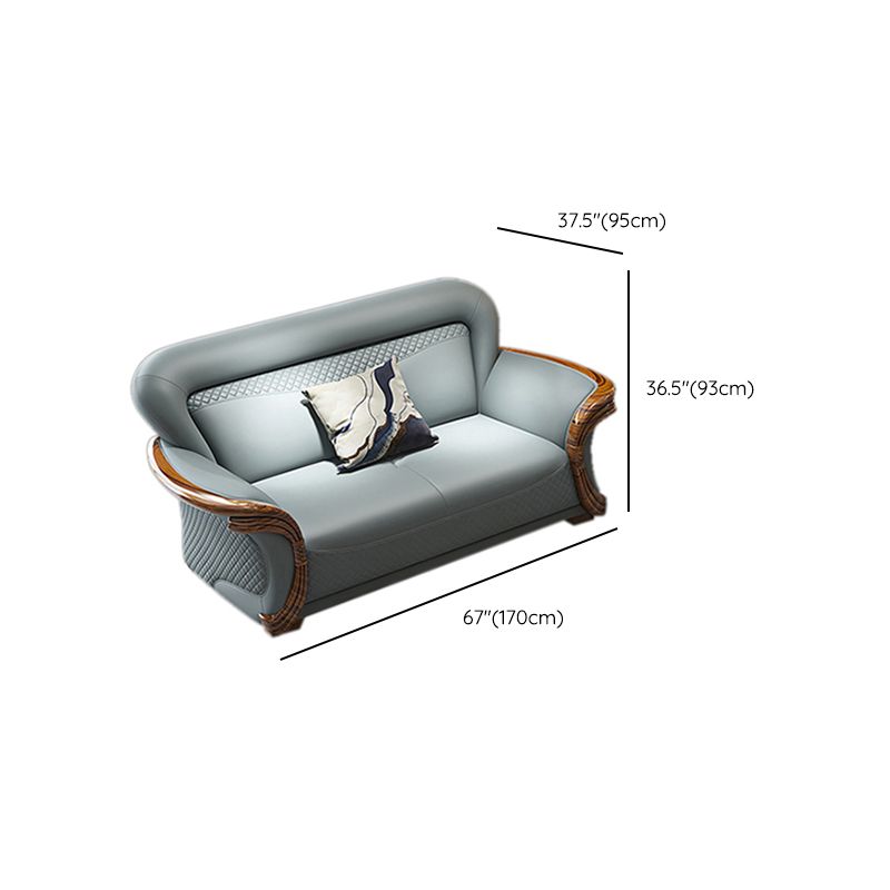 Solid Wood Contemporary Genuine Leather Flared Arm Sofa with Pillows Clearhalo 'furn' 'furn_sofas' 'Furniture' 'Living Room Furniture' 'Sofa' 'sofas' 1200x1200_94be1667-6e0f-4505-98f0-a7f56892b06a