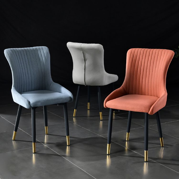 Contemporary Metal Dining Room Chairs Upholstered Side Arm Chairs for Home Use Clearhalo ' kitchen&dining_furn' 'Dining Chairs' 'Dining Tables & Seating' 'dining_chair' 'furn' 'furn_dining_chair' 'Furniture' 'furniture_dining_chair' 'Kitchen & Dining Furniture' 'kitchen' 1200x1200_94be2e66-c98c-4a14-9a06-80edea13c394