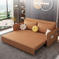 Faux Leather Sofa Bed Metal Frame Sleeper Sofa with Storage Box
