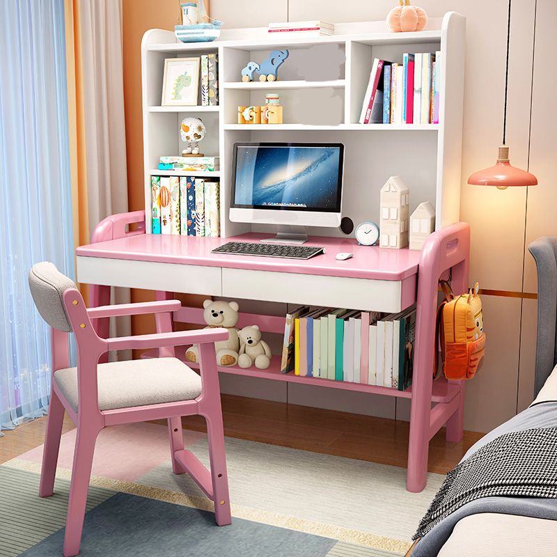 Contemporary Wood Credenza Desk Adjustable 23.6" W Office Desk with 2 Drawers Clearhalo 'furn' 'furn_office_desk' 'Furniture' 'Office Desks' 'Office Furniture' 'office_desk' 1200x1200_94bfb503-7d6f-4c7a-b277-0ecb16dca4e4