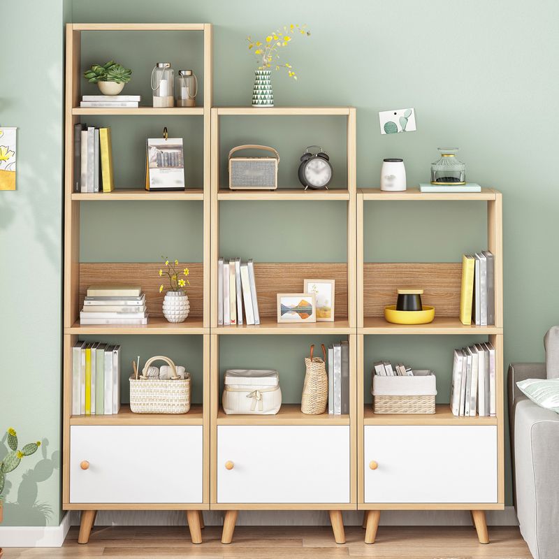 Scandinavian Manufactured Wood Standard Bookshelf Vertical Open Bookshelf with Door Clearhalo 'Bookcases' 'furn' 'furn_bookcases' 'Furniture' 'furniture_bookcases' 'kitchen' 'kitchen_bookcases' 'Living Room Furniture' 'Office Furniture' 1200x1200_94bfd62a-a180-4c80-bc5a-ee2e872c2f0b
