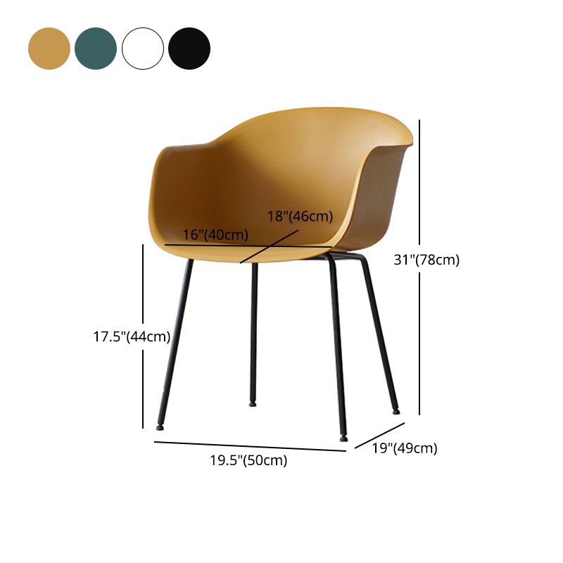 Industrial Design Plastic Dining Side Chairs Solid Back Arm Side Chair Clearhalo ' kitchen&dining_furn' 'Dining Chairs' 'Dining Tables & Seating' 'dining_chair' 'Furniture' 'furniture_dining_chair' 'Kitchen & Dining Furniture' 'kitchen' 1200x1200_94c127e2-fa6f-454b-8d61-507ea68046a8