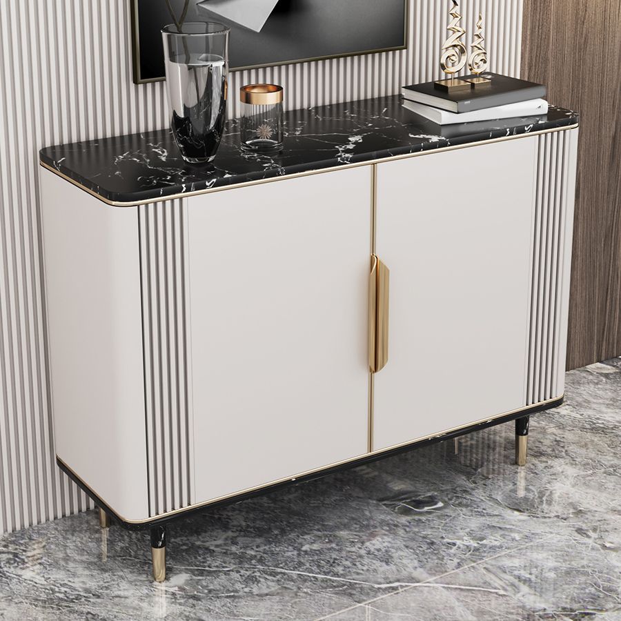 Glam Dining Server Marble Buffet Server with Doors for Living Room Clearhalo 'buffet_sideboard' 'Buffets & Sideboards' 'furn' 'furn_buffet_sideboard' 'Furniture' 'Kitchen & Dining Furniture' 1200x1200_94c232ba-9d66-43f3-a7b4-d8031d5b068e