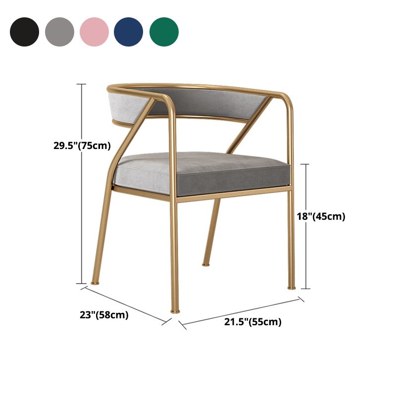 Glam Style Dining Arm Chair Upholstered Open Back Dining Chair Clearhalo 'Dining Chairs' 'Dining Tables & Seating' 'dining_chair' 'furn' 'furn_dining_chair' 'Furniture' 'furniture_dining_chair' 'Kitchen & Dining Furniture' 1200x1200_94c31bea-de8c-4c97-9e4b-856620886999