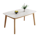 Traditional Luxury Dining Table Stone Dinner Table with Rubberwood Solid Wood Base Clearhalo ' dining_table' 'Dining Tables & Seating' 'Dining Tables' 'furn' 'furn_dining_table' 'Furniture' 'furniture_dining_table' 'Kitchen & Dining Furniture' 'kitchen&dining_furn' 'kitchen' 'kitchen_dining_table' 1200x1200_94c337b6-60c3-4892-9bfe-29486518fc87
