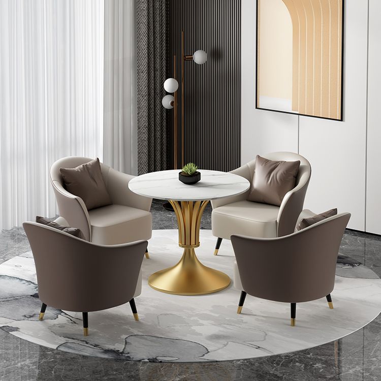 Sintered Stone Dining Table Luxury Style Single Pedestal Base Table for Dining Room Clearhalo ' dining_table' 'Dining Tables & Seating' 'Dining Tables' 'furn' 'furn_dining_table' 'Furniture' 'furniture_dining_table' 'Kitchen & Dining Furniture' 'kitchen&dining_furn' 'kitchen' 'kitchen_dining_table' 1200x1200_94c4a0d5-1e2c-41de-a5b9-c330fd08a7ef
