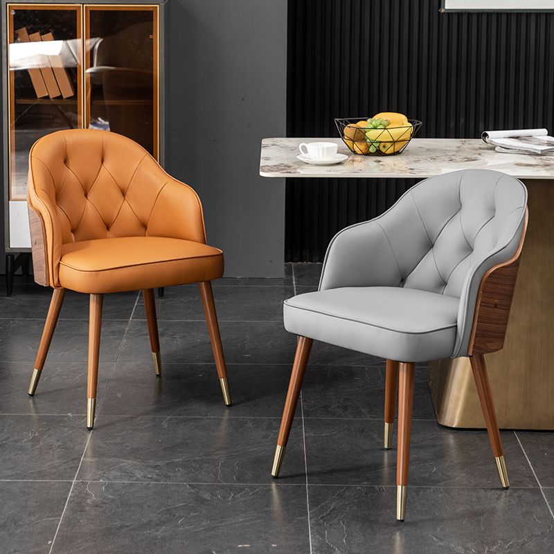 Glam Style Microfiber Leather Dining Chair Solid Back Arm Single Chair Clearhalo ' kitchen&dining_furn' 'Dining Chairs' 'Dining Tables & Seating' 'dining_chair' 'furn' 'furn_dining_chair' 'Furniture' 'furniture_dining_chair' 'Kitchen & Dining Furniture' 'kitchen' 1200x1200_94c527ae-06d4-422a-b3bb-31d141089efe