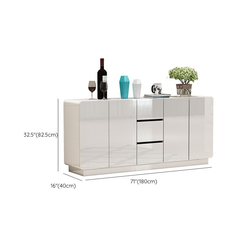 Pinie de bois en bois d'ingénierie blanche buffet de style moderne avec 3 tiroirs