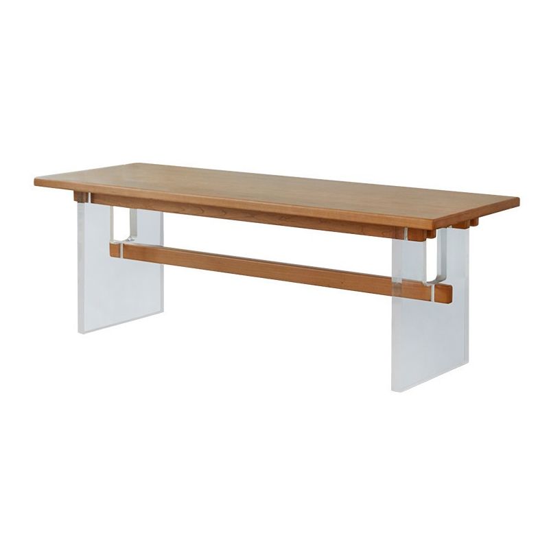 Modern Style Rectangle Dining Table Wood Table with Plastic Legs for Home Clearhalo 'Dining Tables & Seating' 'Dining Tables' 'dining_table' 'furn' 'furn_dining_table' 'Furniture' 'Kitchen & Dining Furniture' 1200x1200_94c5732b-22d1-4dc8-a3af-0cf4fa1161f2