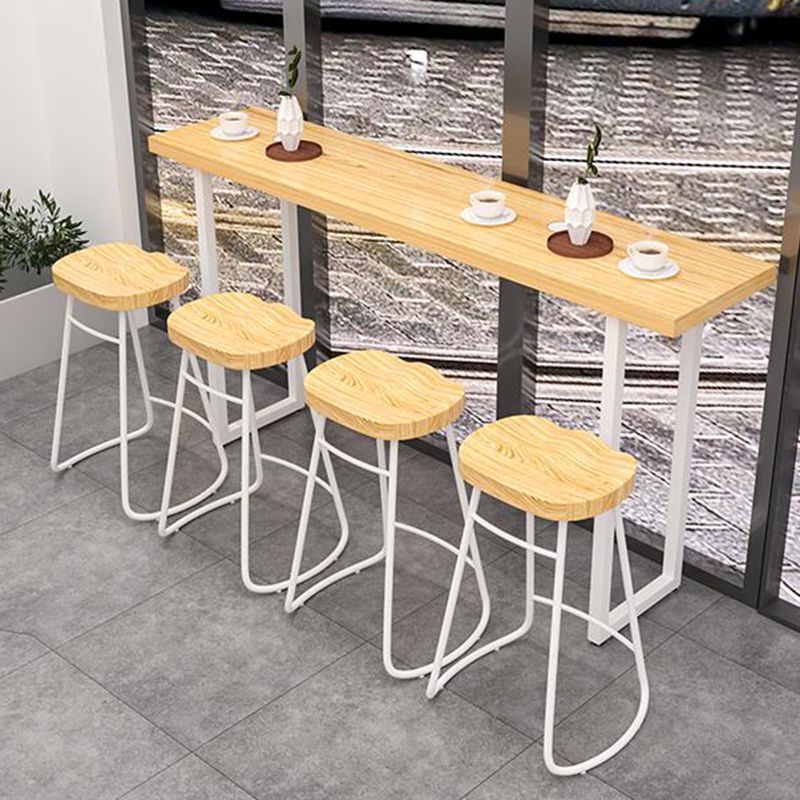 Sgabelli da banco senza schienale bar in legno di gomma e sgabello