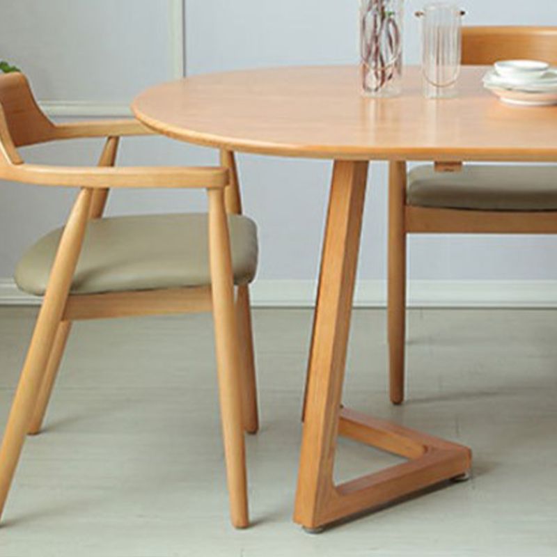 Simple Style Oval Wood Table Sled Solid Wood Base Home Table Clearhalo 'Dining Tables & Seating' 'Dining Tables' 'dining_table' 'furn' 'furn_dining_table' 'Furniture' 'Kitchen & Dining Furniture' 1200x1200_94c6693c-75ba-4550-8f99-5e28be7a1f28