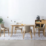 Rectangle White Oak Solid Wood Table Modern Dining Table with 4 Legs for Restaurant Clearhalo ' dining_table' 'Dining Tables & Seating' 'Dining Tables' 'furn' 'furn_dining_table' 'Furniture' 'furniture_dining_table' 'Kitchen & Dining Furniture' 'kitchen&dining_furn' 'kitchen' 'kitchen_dining_table' 1200x1200_94c70ddc-35cb-4020-90ba-167a2acb8d42