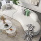 Nordic Stationary Living Room Tuxedo Arm White Curved Sofa Chaise