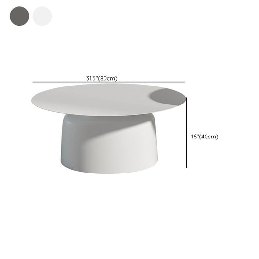 Mid-Century Modern Iron Coffee Table Set Round Pedestal Cocktail Table