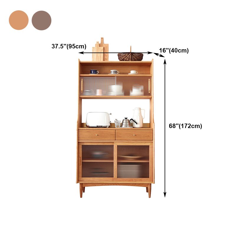 Glam -stijl kast dennen 2 lade 4 deuren keuken dressing voor eetkamer