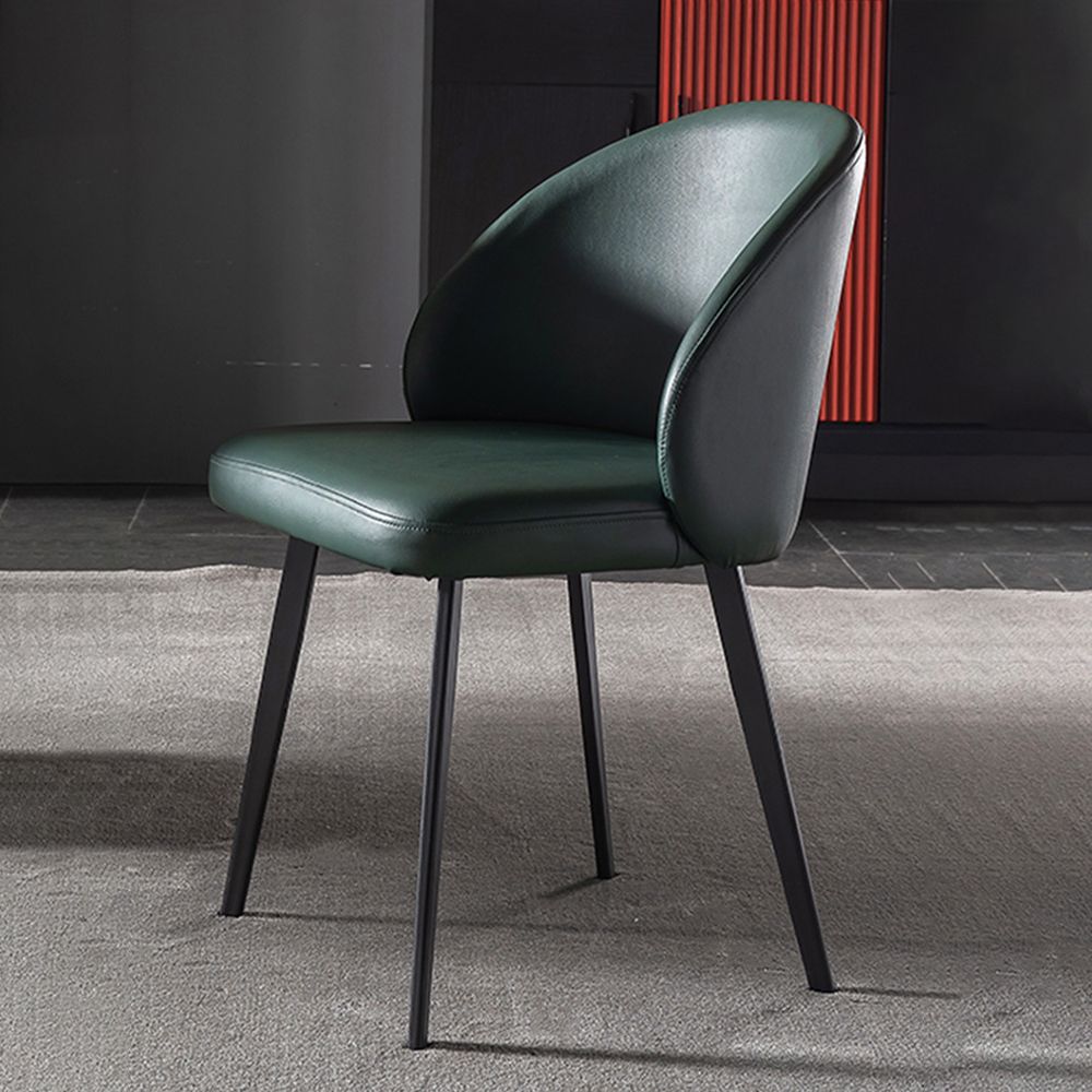 Contemporary Home Parsons Side Chair Leather Matte Finish Dining Chair