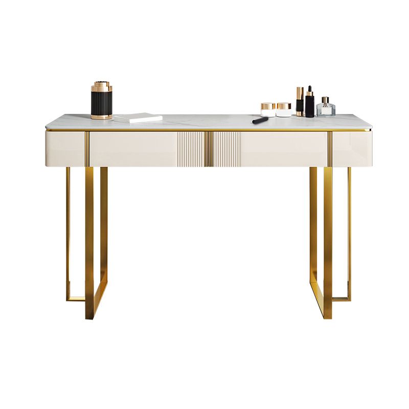 2 -schüchternen Waschtisch -Make -up -Tisch -Eitelkeitshocker in Weiß - 29,53 "H.