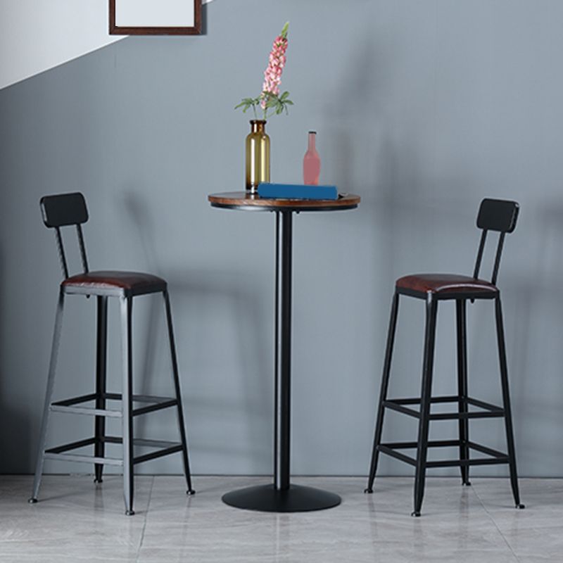 Industrial Metal Base Bar Table Black Iron Solid Wood Patio Bar Table Clearhalo 'Bar Furniture' 'Bar Tables' 'bar_tables' 'furn' 'furn_bar_tables' 'Furniture' 'Kitchen & Dining Furniture' 1200x1200_94d12224-bb1b-4172-9907-1a729e0d1987