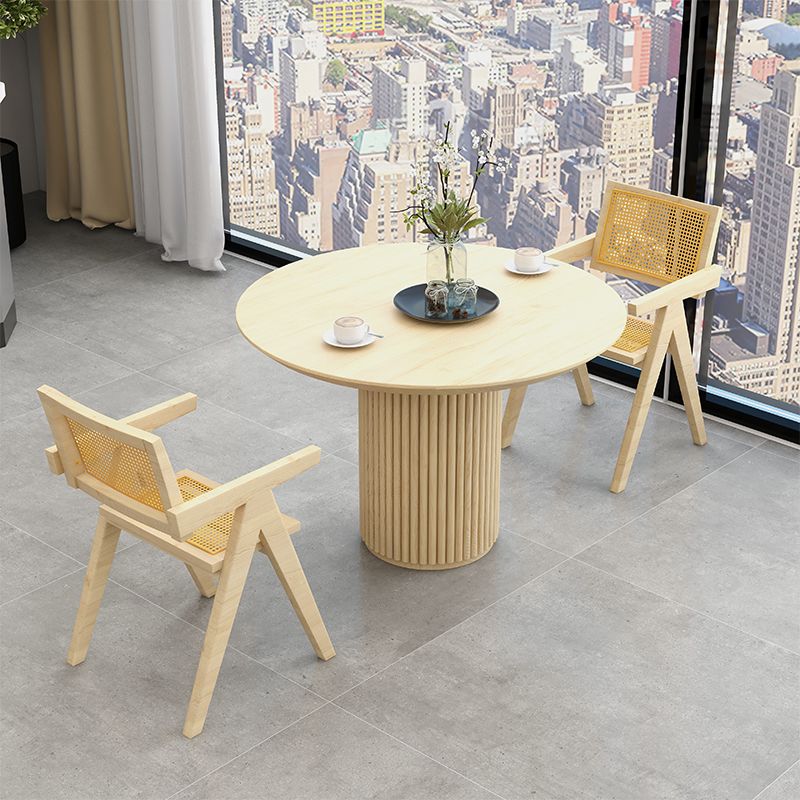 Modern Pedestal Casual Dining Table Round Solid Wood Dinner Table Kitchen Home Clearhalo 'Dining Tables & Seating' 'Dining Tables' 'dining_table' 'furn' 'furn_dining_table' 'Furniture' 'furniture_dining_table' 'Kitchen & Dining Furniture' 'kitchen' 'kitchen_dining_table' 1200x1200_94d2b4fc-ef35-4adb-927f-ef2c4aa3c833