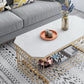 Glass/Marble Top Coffee Table Glam Frame Coffee Cocktail Table Clearhalo 'Coffee & Accent Tables' 'Coffee Tables' 'coffee_tables' 'furn' 'furn_coffee_tables' 'Furniture' 'Living Room Furniture' 1200x1200_94d2ca41-4fc2-42a2-a2e1-90cea8737ba4