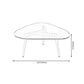 Wood and Glass 3 Legs Coffee Table Modern Triangle Clear Table
