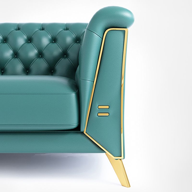 Sofá de brazo de almohada trasera de cuero genuino de cuero/secciones con resistencia al desgaste