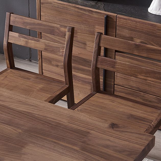 Traditional Style Solid Wood Dining Room Set with Walnut Table and 4 Legs Base Clearhalo 'Dining Room Sets' 'Dining Tables & Seating' 'dining_room_set' 'furn' 'furn_dining_room_set' 'Furniture' 'furniture_dining_room_set' 'Kitchen & Dining Furniture' 'kitchen&dining_furn' 'kitchen' 1200x1200_94d51503-890a-4a60-ad04-6c94cb0b0649