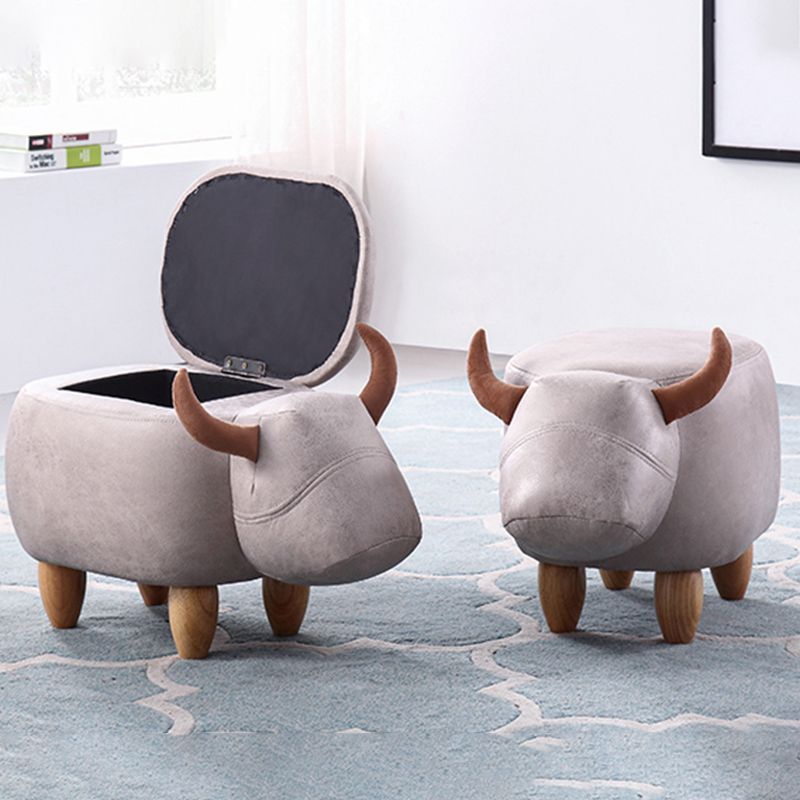 Contemporary Standard Ottoman with Upholstered Faux Leather Top Pouf Clearhalo 'furn' 'furn_ottomans_poufs' 'Furniture' 'Living Room Furniture' 'Ottomans & Poufs' 'ottomans_poufs' 1200x1200_94d6e5da-5ddd-488f-9839-3da4c9a41e26