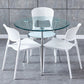 Modern Round Dining Room Table Clear Tempered Glass Table with Pedestal Base Clearhalo ' dining_table' 'Dining Tables & Seating' 'Dining Tables' 'furn' 'furn_dining_table' 'Furniture' 'furniture_dining_table' 'Kitchen & Dining Furniture' 'kitchen&dining_furn' 'kitchen' 'kitchen_dining_table' 1200x1200_94d70a24-429c-4975-9f8b-6a57cfe154ac
