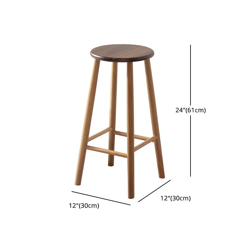 Modern Round Counter Bar Stool Armless Wood Indoor Bar Stool with Footrest Clearhalo 'Bar Furniture' 'Bar Stools' 'bar_stools' 'furn' 'furn_bar_stools' 'furniture_bar_stools' 'Kitchen & Dining Furniture' 'kitchen&dining_furn' 'kitchen' 'kitchen_furn' Furniture' 1200x1200_94d88427-5aea-4a53-bd31-0b63293efe16