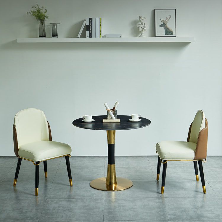 Tavolo in pietra sinterizzato in acciaio tradizionale tavolo interno rotondo di lusso per cucina