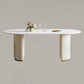 Luxury Double Pedestal Dining Table Oval Stone Top Dining Table for Dining Room Clearhalo 'Dining Tables & Seating' 'Dining Tables' 'dining_table' 'furn' 'furn_dining_table' 'Furniture' 'Kitchen & Dining Furniture' 1200x1200_94da80a0-bf7b-411d-b731-3d671c156368